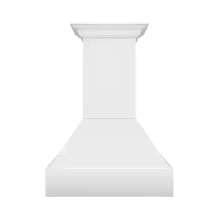 Front. ZLINE - ZLINE 30 in. Wooden Wall Mount Range Hood (355WW-30) - Rustic Bright White Finish.