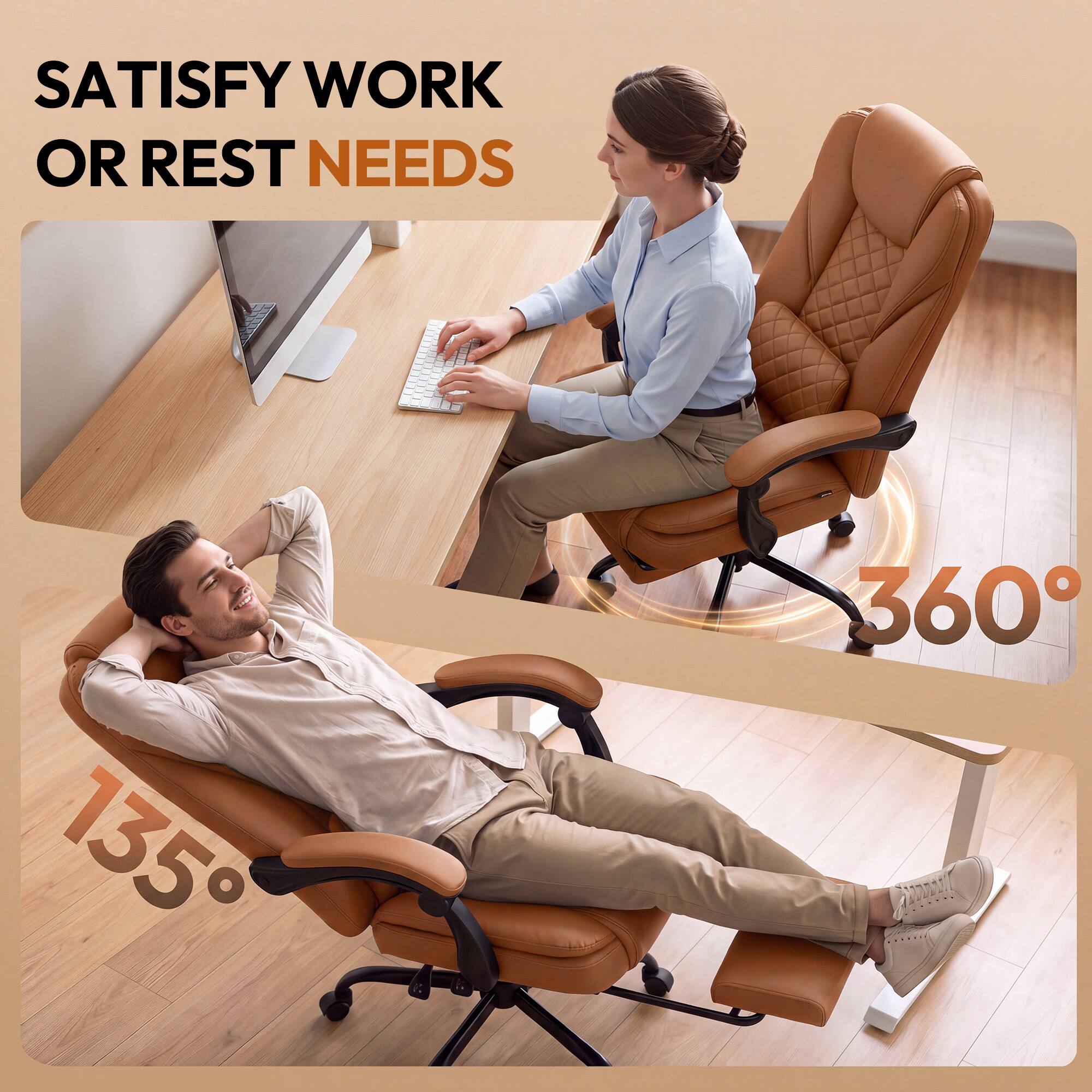 SATISFY WORK OR REST NEEDS

135°

360°