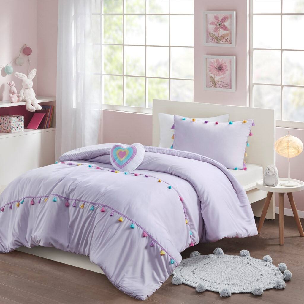 Alt View 3. Gracie Mills - Gracie Mills Pinnacle 3-PC Tassel Comforter Set - Lavender.