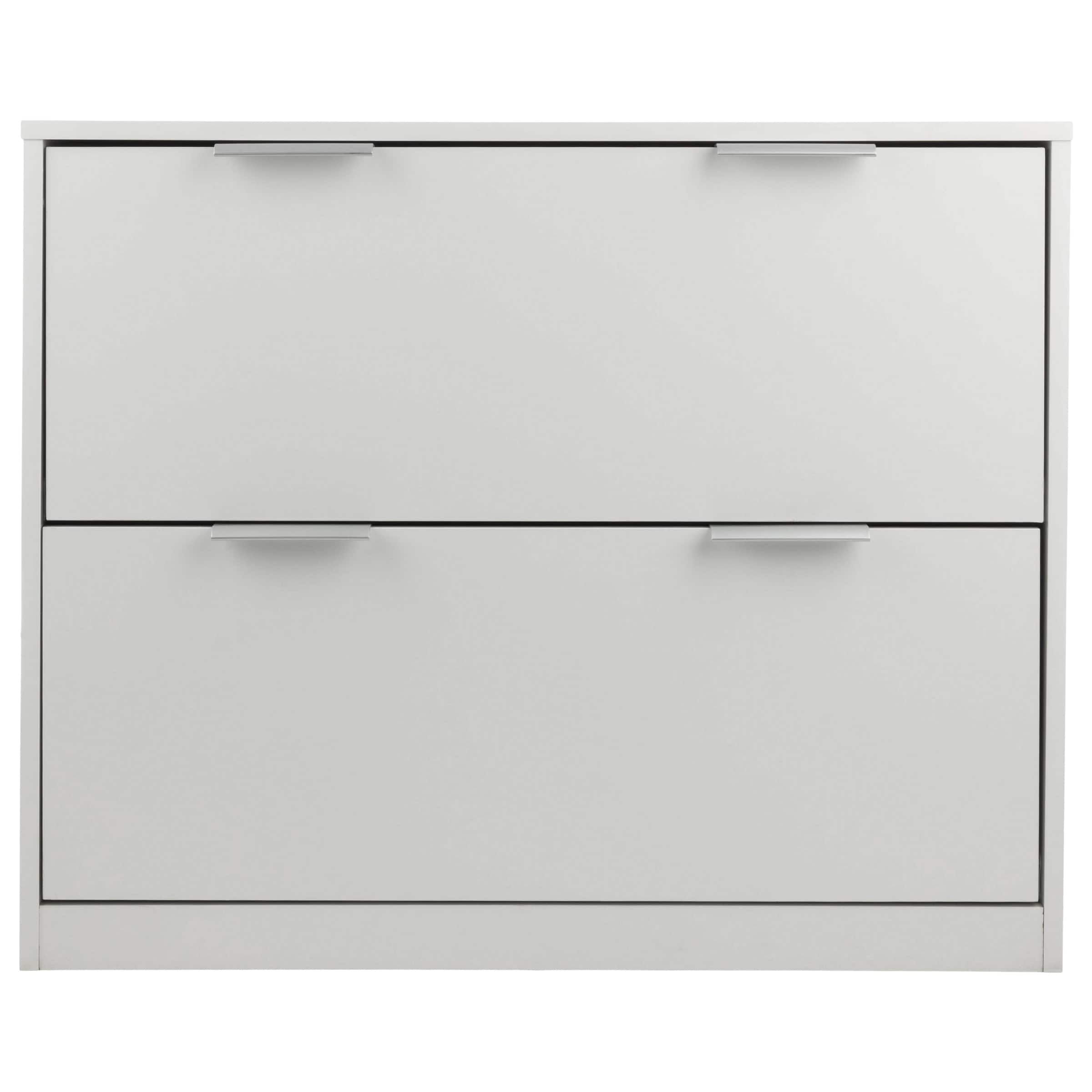 Lavish Home - 2 Drawer File Cabinet Wooden Lateral Filing Cabinet with 2 Large Storage Drawers and Adjustable Hanging File Bars - White