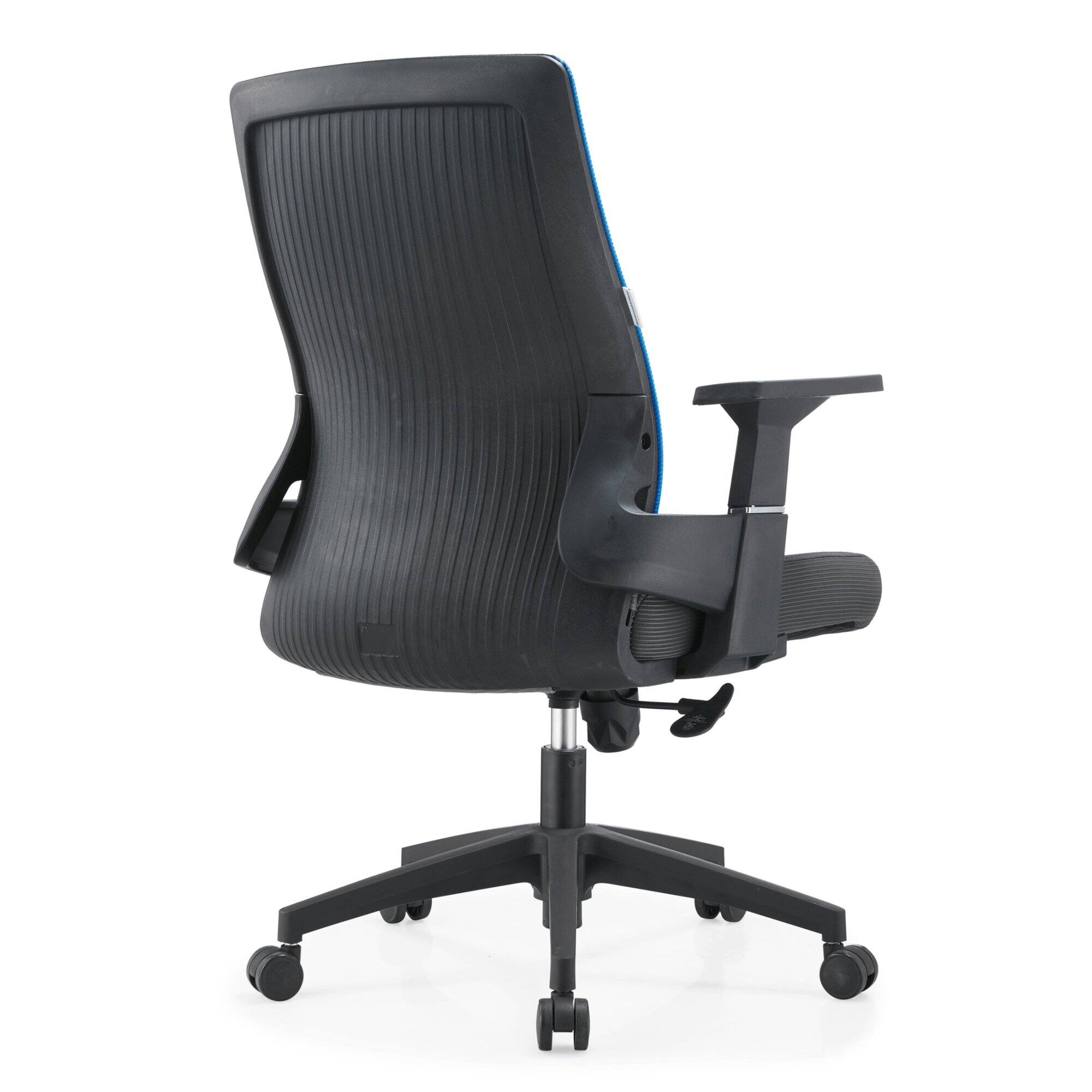 Alt View 5. LeisureMod - Brio Office Chair Ergonomic Lumbar Support Computer Chair Adjustable Desk Chair with 360 Degree Swivel and Tilt - Blue.