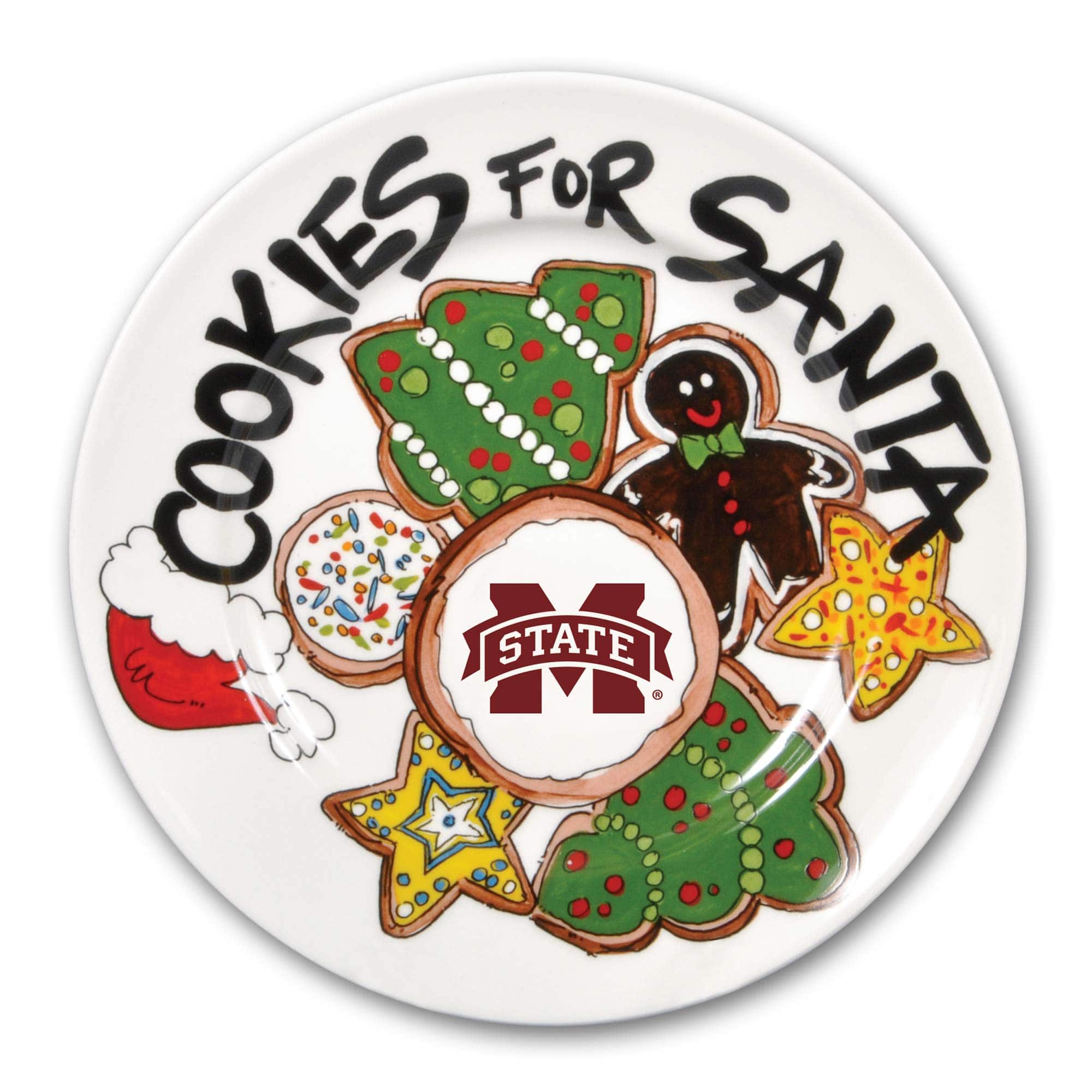 Magnolia Lane Mississippi State Bulldogs Cookies For Santa Plate