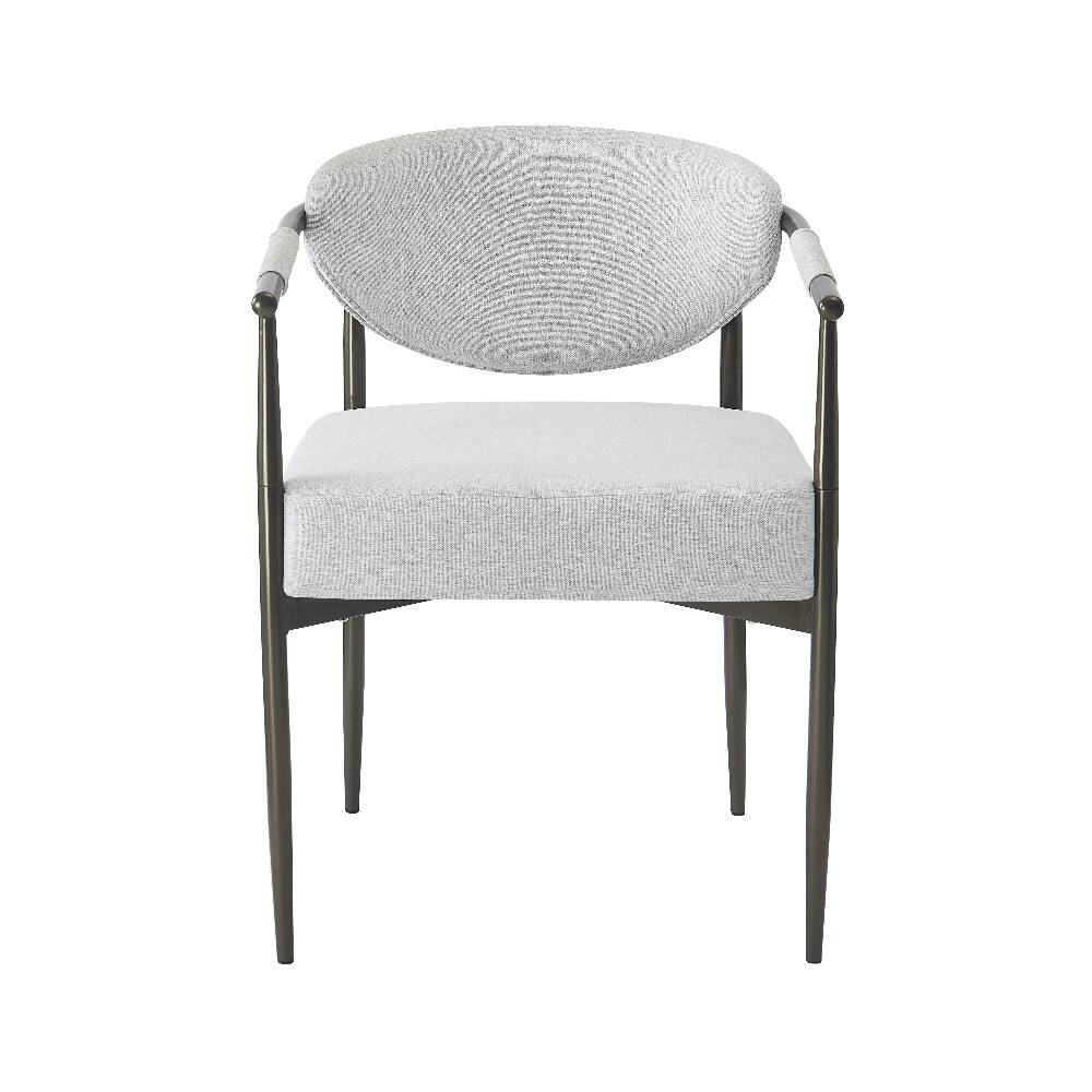 Alt View 6. Loheer - Loheer Modern Dining Chairs Set of 2 Upholstered Beige Armchairs with Bronze Iron Frame Kitchen Accent Chairs - Beige.