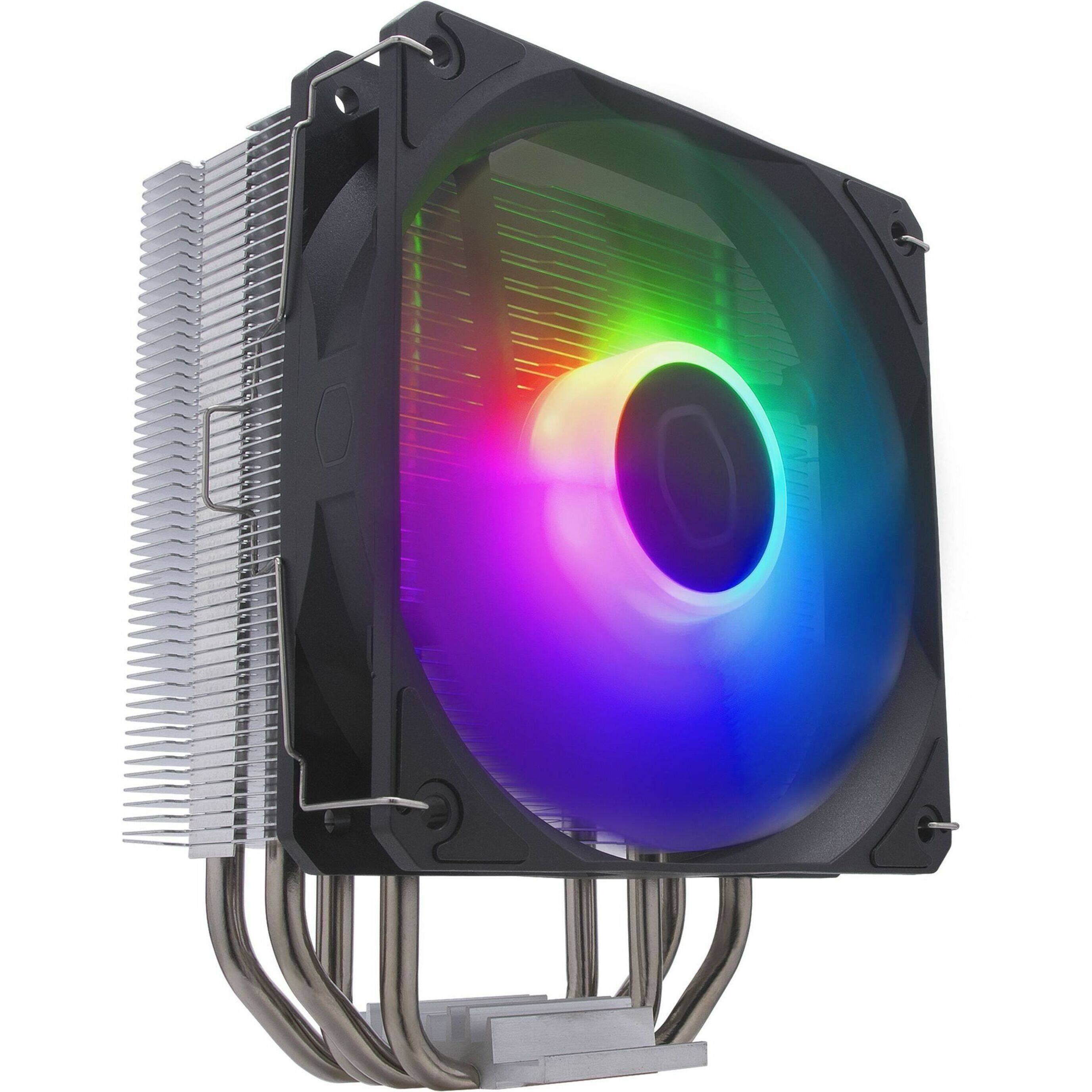 Alt View 17. Cooler Master - Hyper 212 Spectrum V3 ARGB 12mm Computer Cooling Fan/Heatsink Fan with RGB Controller (1-Pack) - Silver.