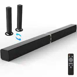 COWIN - Bluetooth Soundbar 80W Wireless TV Soundbars 32inch Split 2 in 1 Detachable Sound Bar for Smart TV - Black