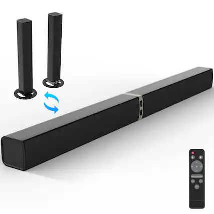Front. COWIN - Bluetooth Soundbar 80W Wireless TV Soundbars 32inch Split 2 in 1 Detachable Sound Bar for Smart TV - black.