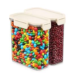 Sorbus - 2 Pack Airtight Food Storage Container- Stackable Pantry Canister with Secure Lid for Rice, Cereal, Flour - Clear