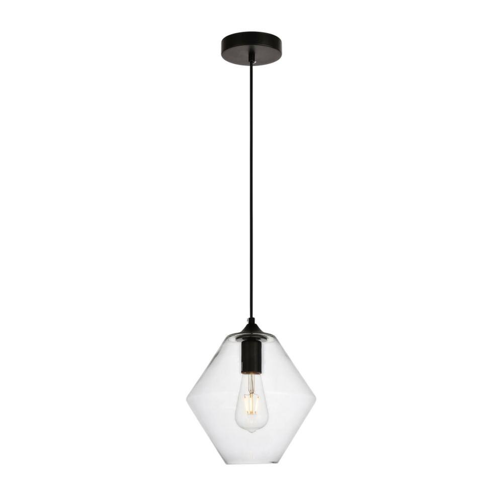 Living District - Placido Collection Pendant D9.4 H10.8 Lt:1 Finish - Black And Clear price history on PriceWatchPro