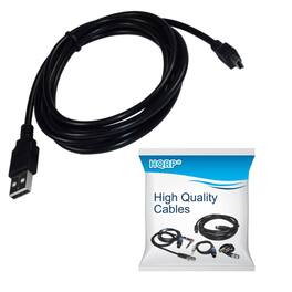 HQRP - 6 ft USB-A to Mini USB-B Data and Charging Cable for Sony Handycam HDR-XR101 XR150 XR200 XR200V - Black