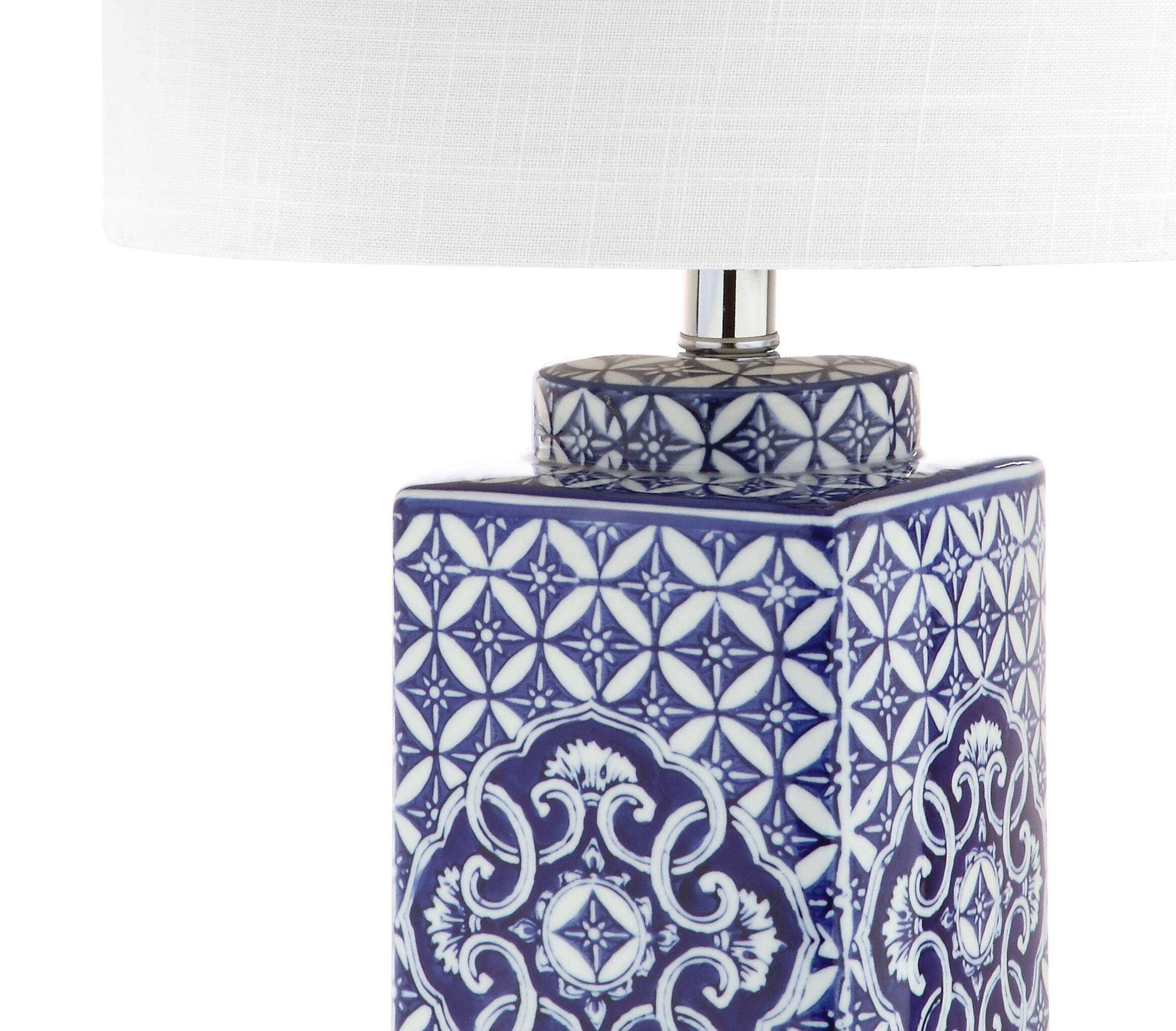 Alt View 6. Jonathan Y - Choi 23" Chinoiserie LED Table Lamp, Blue/White - Blue/White.