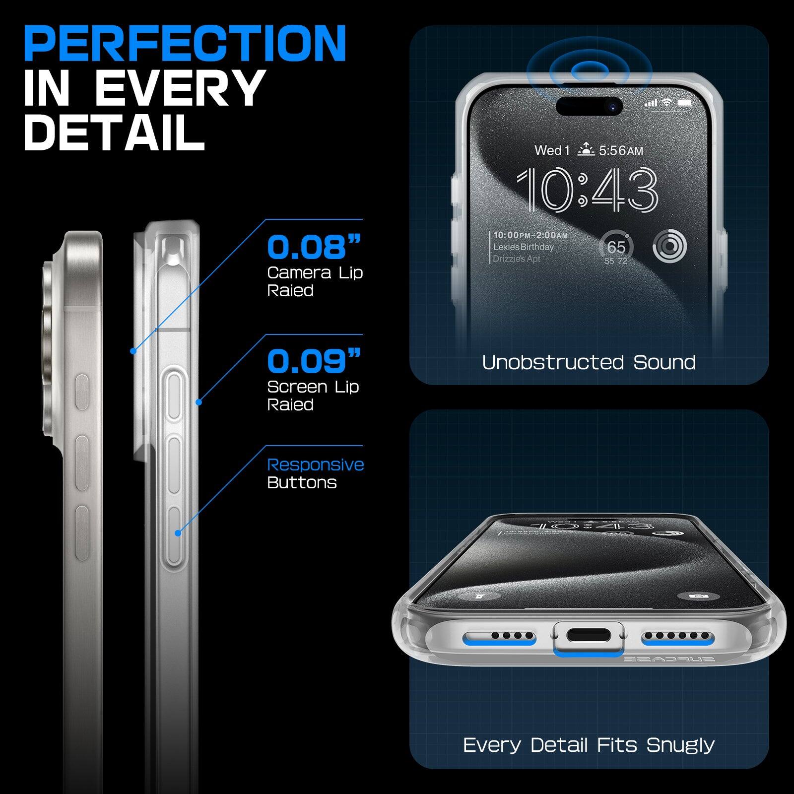 PERFECTION IN EVERY DETAIL

0.08" Camera Lip Raised
0.09" Screen Lip Raised
Responsive Buttons
Unobstructed Sound
Every Detail Fits Snugly