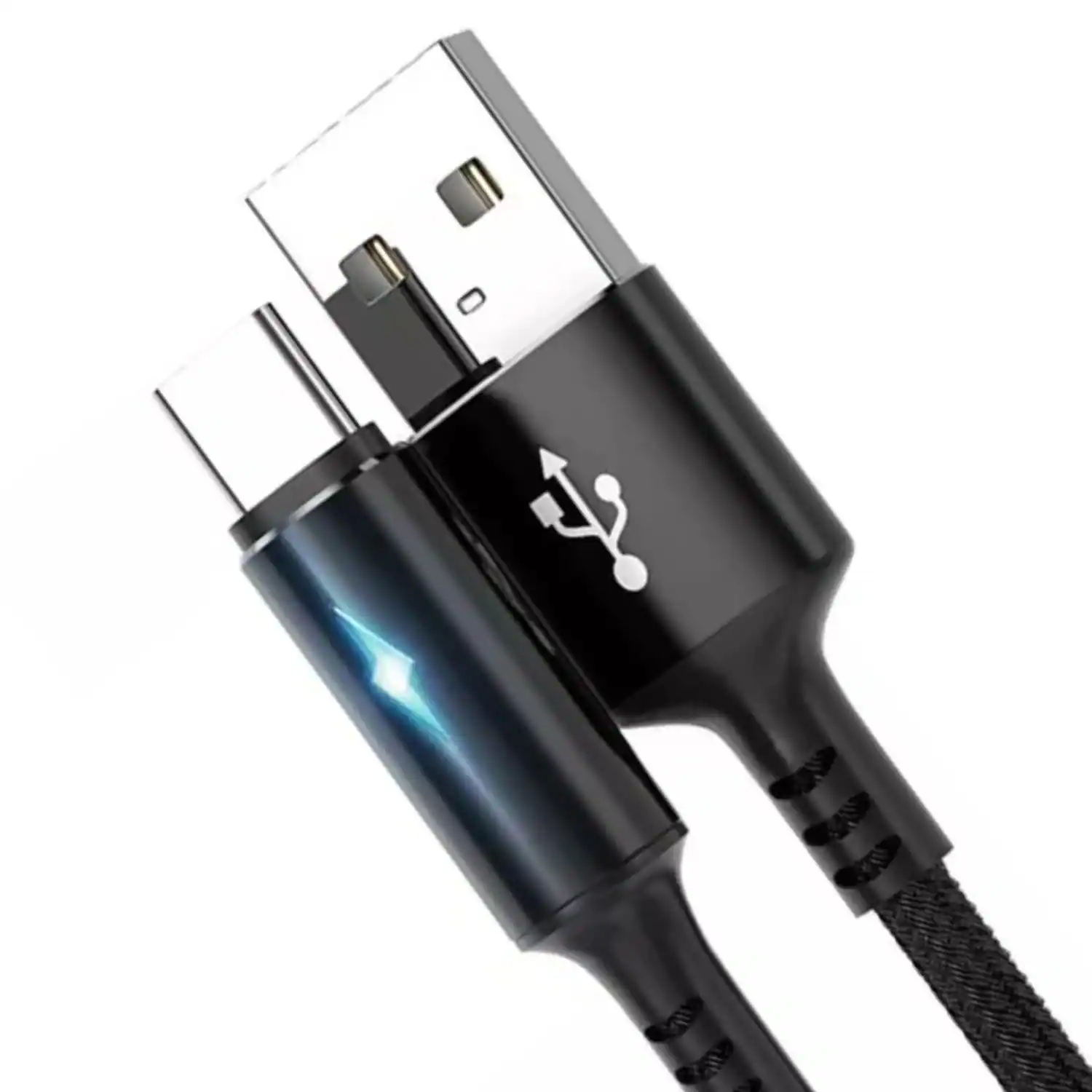 Front. Sanoxy - Super Speed USB 3.0 (Type-C to USB) Data & Sync Charger Charging Cable Braided Black (6 ft) - Black.