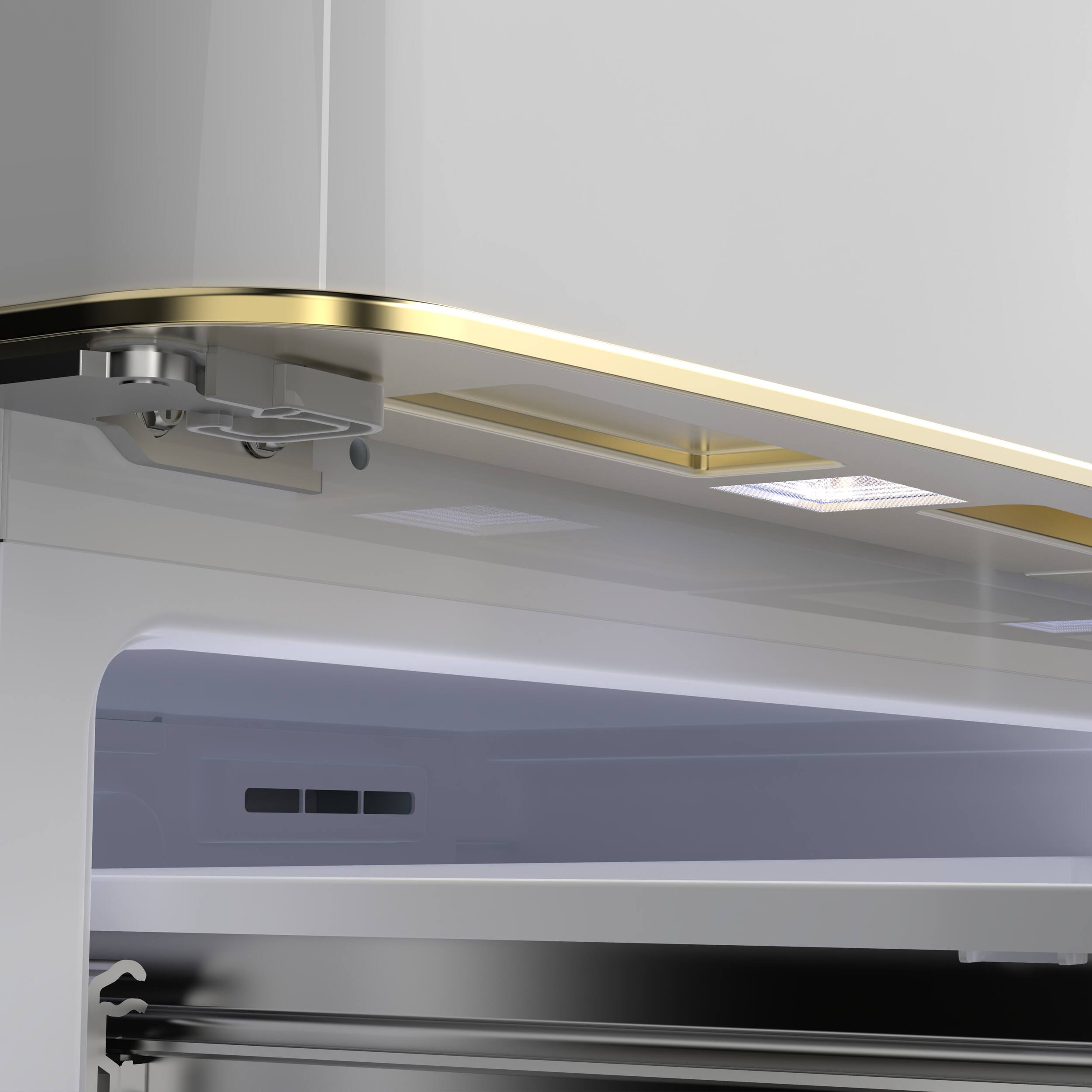 Alt View 6. Forno Appliances - Luigi 18 Cu. Ft. French Door Refrigerator with Antique Brass Handles - White.