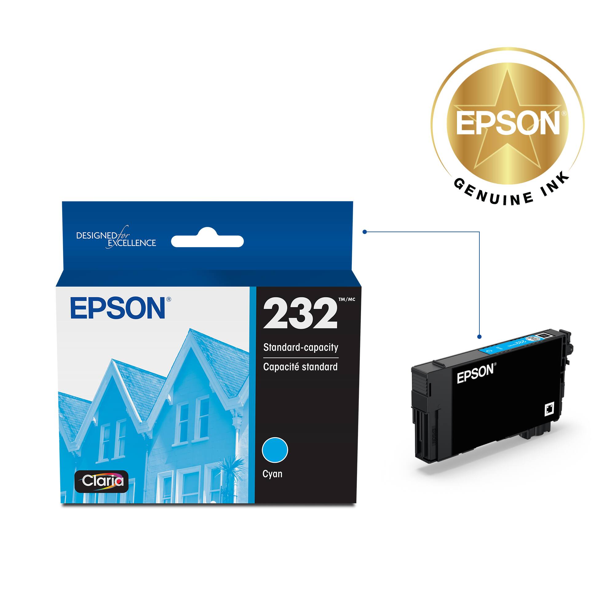 EPSON DESIGNED FOR EXCELLENCE GENUINE INK EPSON EE Claria TM/MC 232 Standard-capacity Cartridge Cyan - 232.