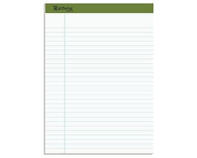Front. Ampad - Earthwise Notepads, 8.5" x 11.75", Wide Ruled, 50 Sheets/Pad, 12 Pads/Pack - White.
