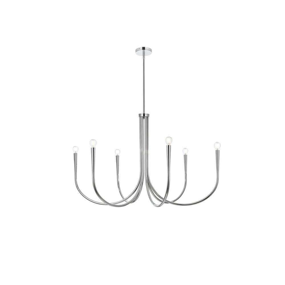 Alt View 4. Living District - Layne 42 inch chandelier in Chrome - Chrome.