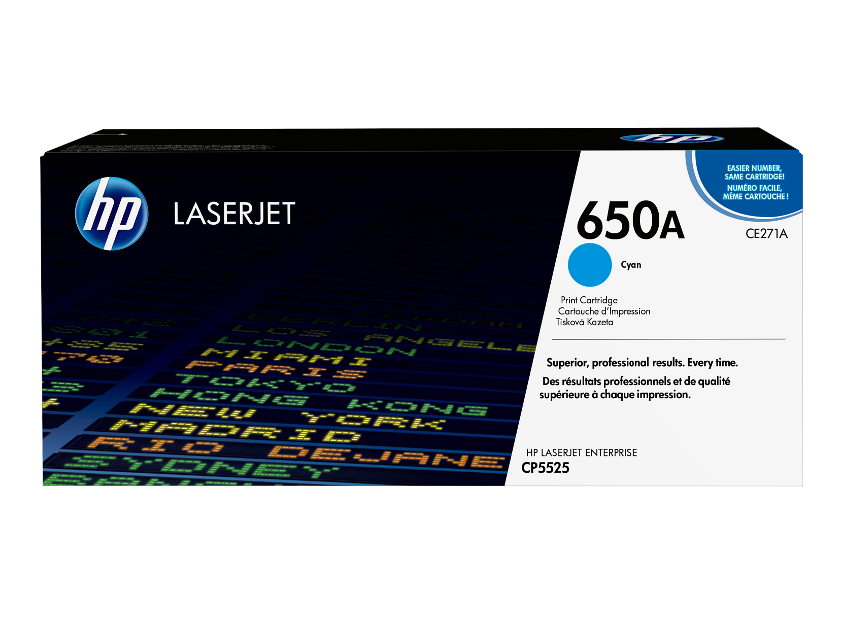 HP - 650A Cyan Original LaserJet Toner Cartridge, ~15,000 pages, CE271A