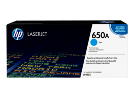 HP - 650A Cyan Original LaserJet Toner Cartridge, ~15,000 pages, CE271A