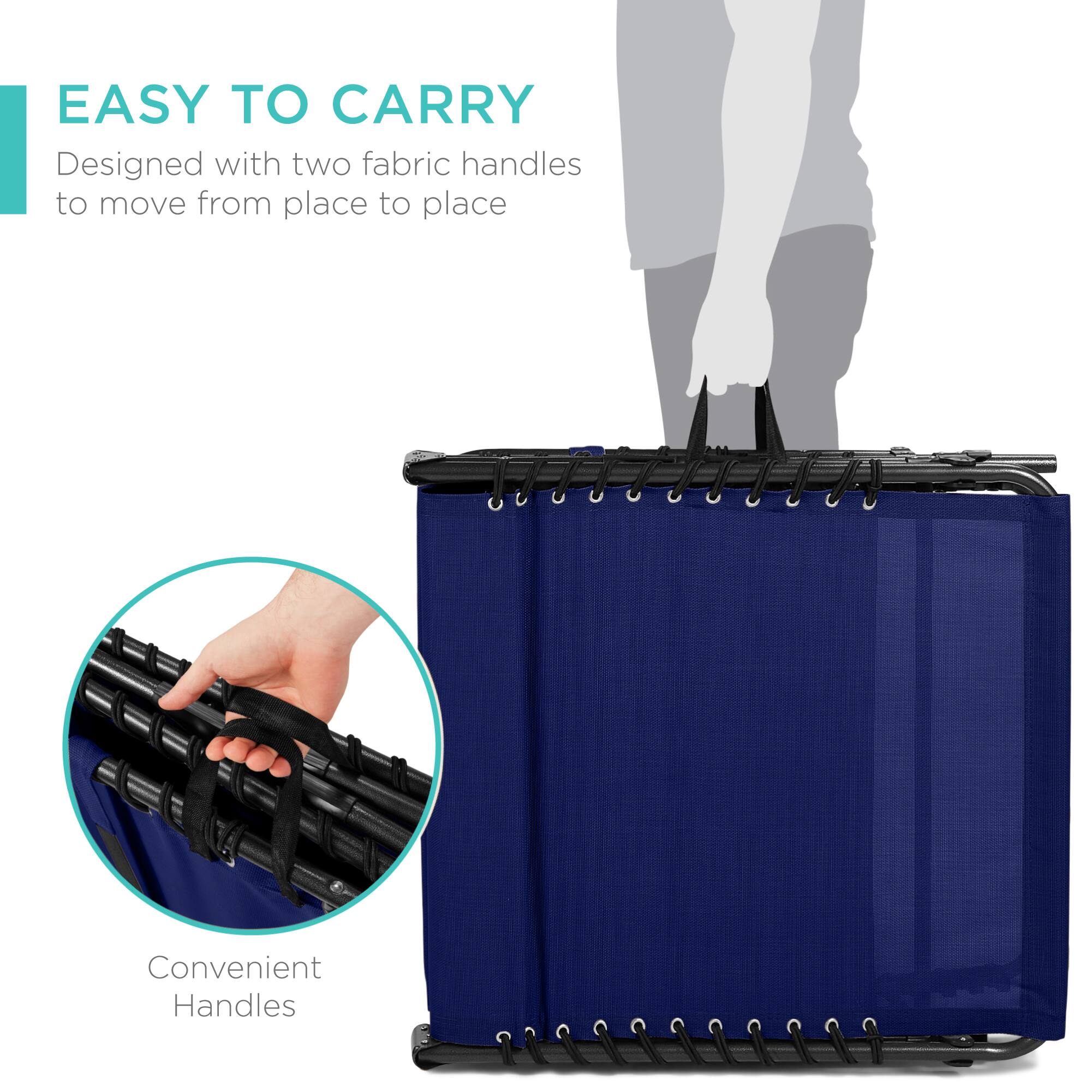 EASY TO CARRY  
Designed with two fabric handles to move from place to place  
Convenient Handles