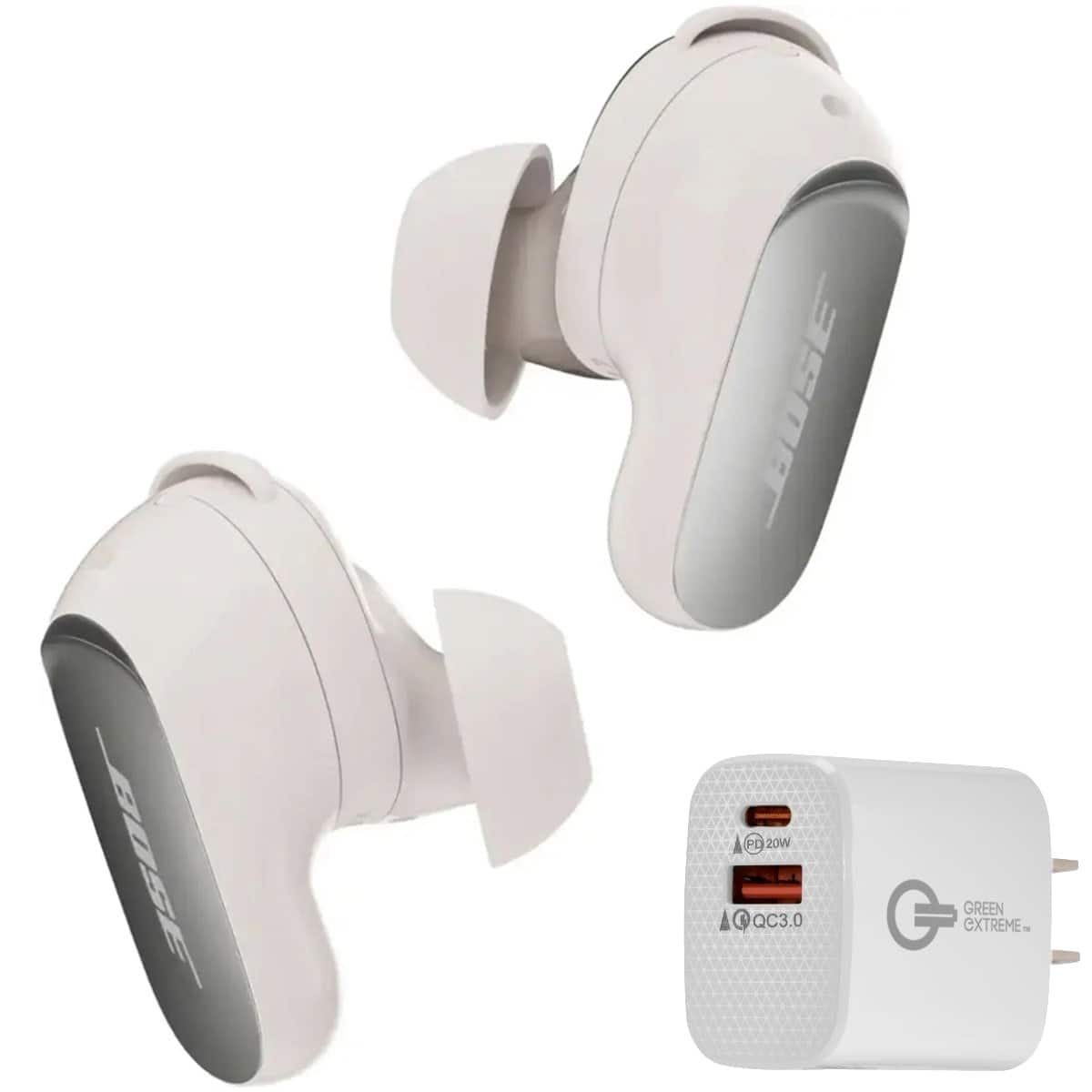 Bundle - Bose - QuietComfort 2nd Gen Ultra Wireless Noise Cancelling Earbuds + 20W 2-Port Wall Charger