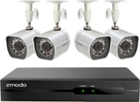 Front Zoom. Zmodo - 4-Channel, 4-Camera Indoor/Outdoor High-Definition NVR Security System - White.