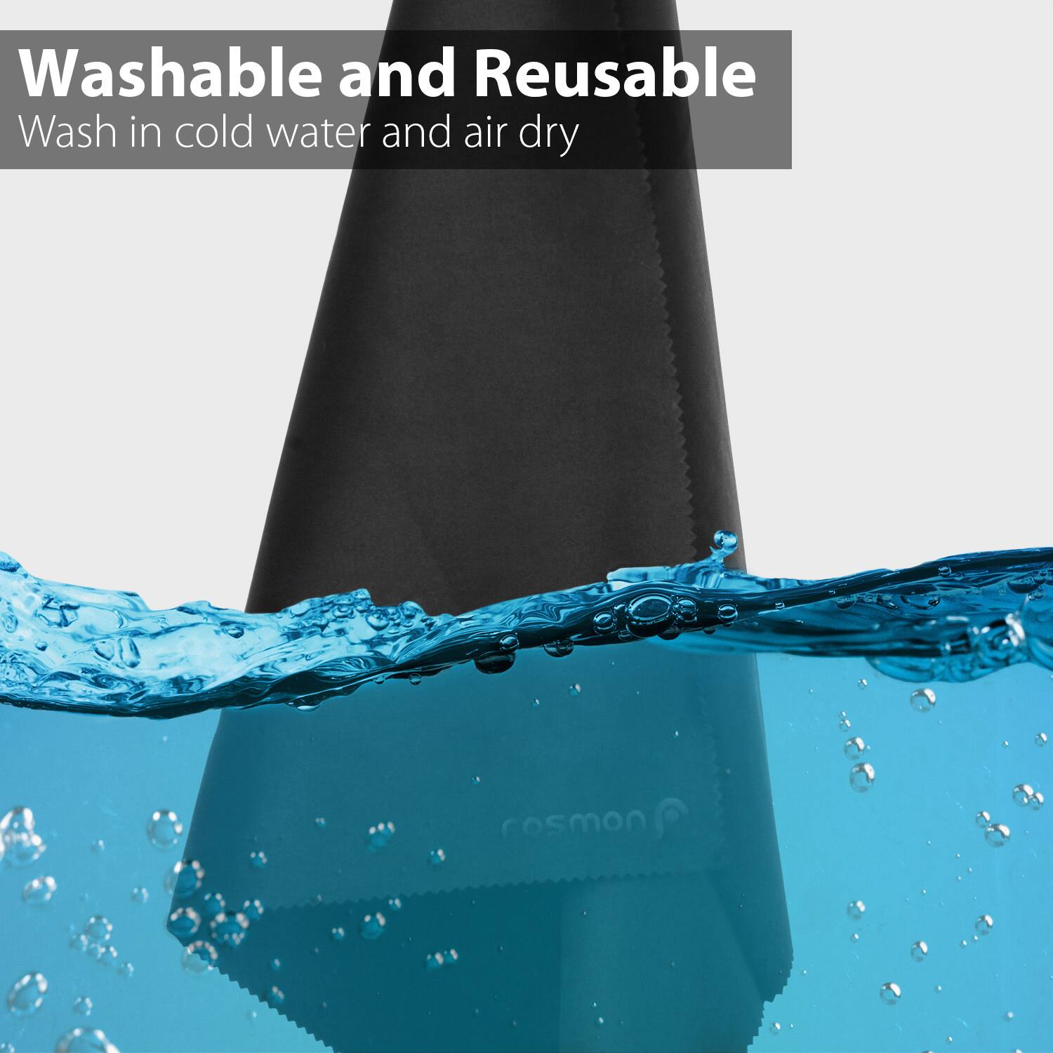Washable and Reusable. Wash in cold water and air dry.