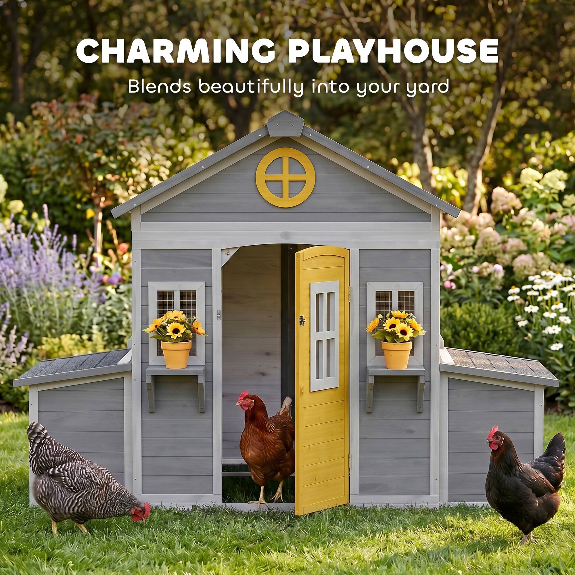 CHARMING PLAYHOUSE  
Blends beautifully into your yard