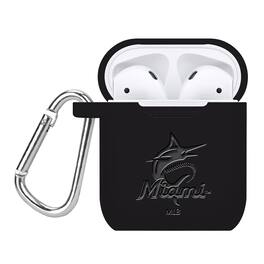 Artinian - Miami Marlins Debossed Silicone AirPods Case Cover - Multicolor