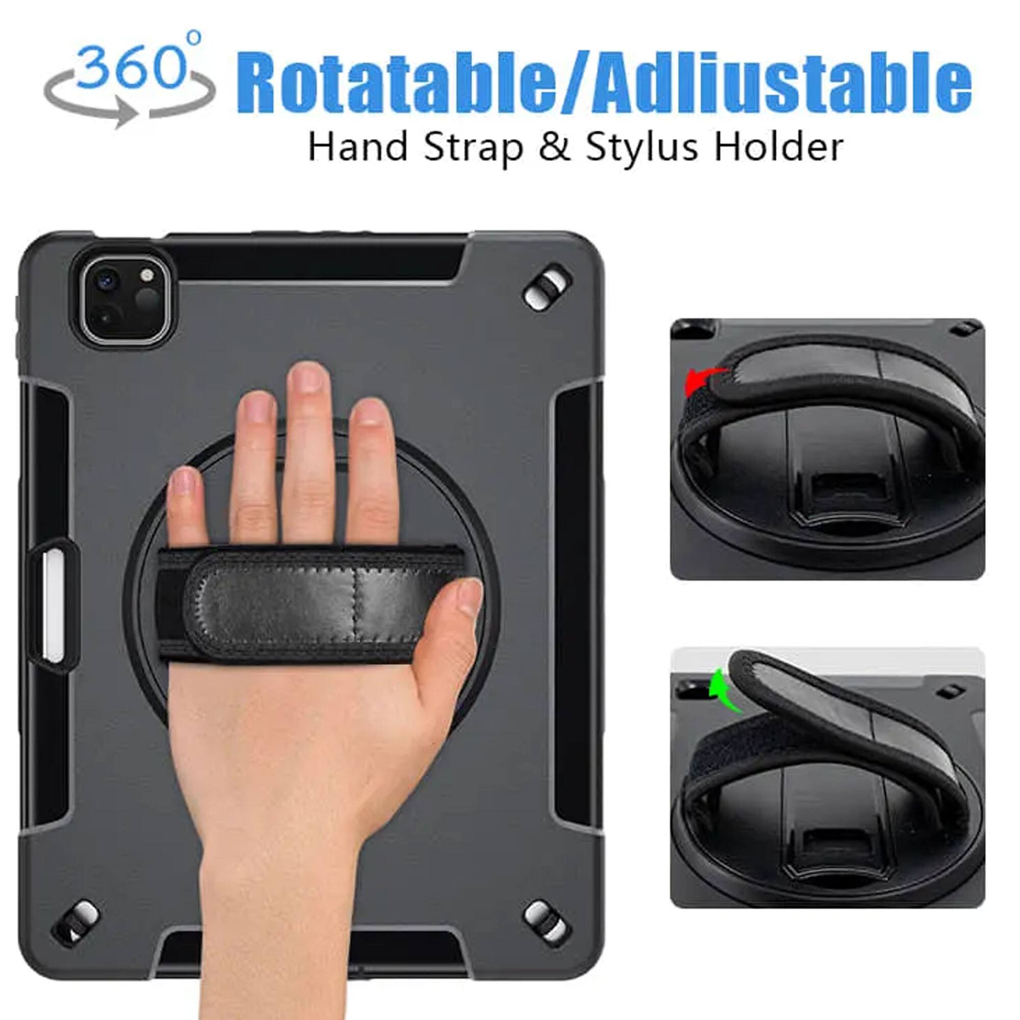 360° Rotatable/Adjustable Hand Strap & Stylus Holder