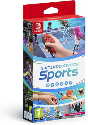 **Nintendo Switch Sports**
- Tennis
- Golf
- Football
- Baseball
- Bowling
- Fitness
**Includes leg strap**
**PEGI 7**
**www.pegi.info**
**Contenta M 7** - E (Everyone)