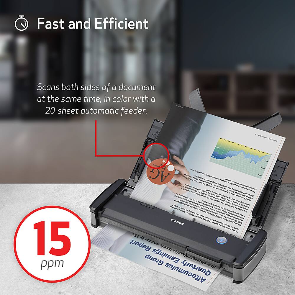Alt View 15. Canon - imageFORMULA P-215II Mobile Document Scanner - Black.