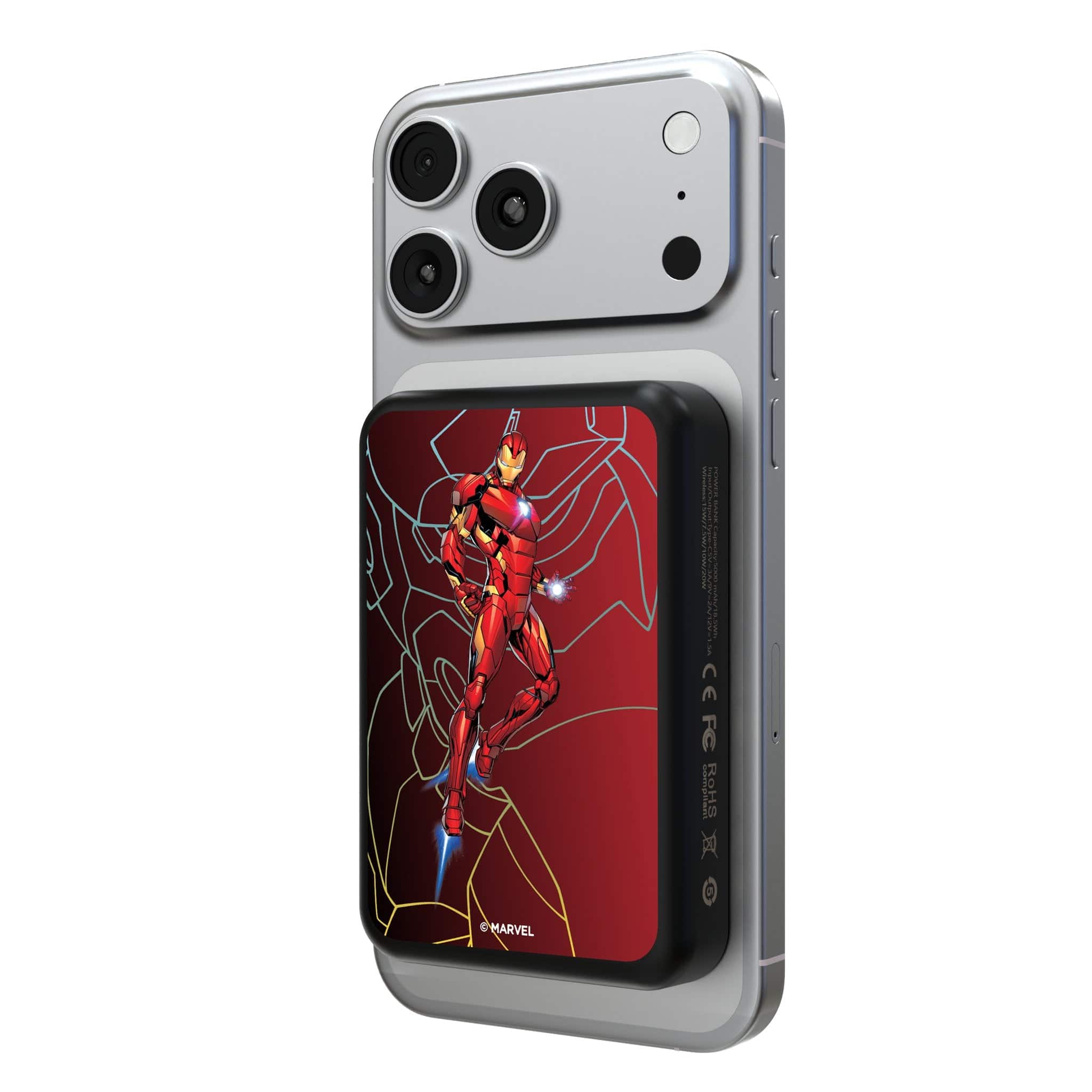 Keyscaper - Marvel MechLine Wireless Mag Power Bank - Iron Man
