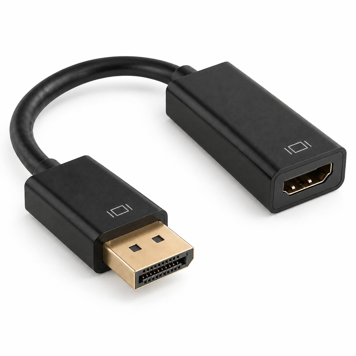 Angle. Sanoxy - 6.5 inches Displayport Male to HDMI Female Adapter Cable - Black.