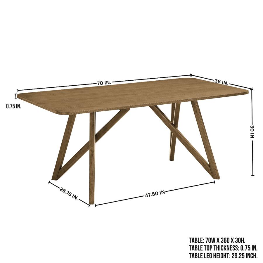 Rectangular Shape Dining Table Loheer Dining Table, 70 Inch Rectangular Table for Six Light Oak - Best Buy