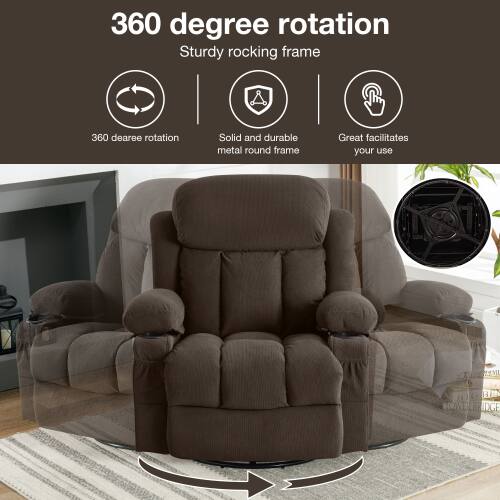 360 degree rotation  
Sturdy rocking frame  

- 360 degree rotation  
- Solid and durable metal round frame  
- Great facilitates your use  

DGE