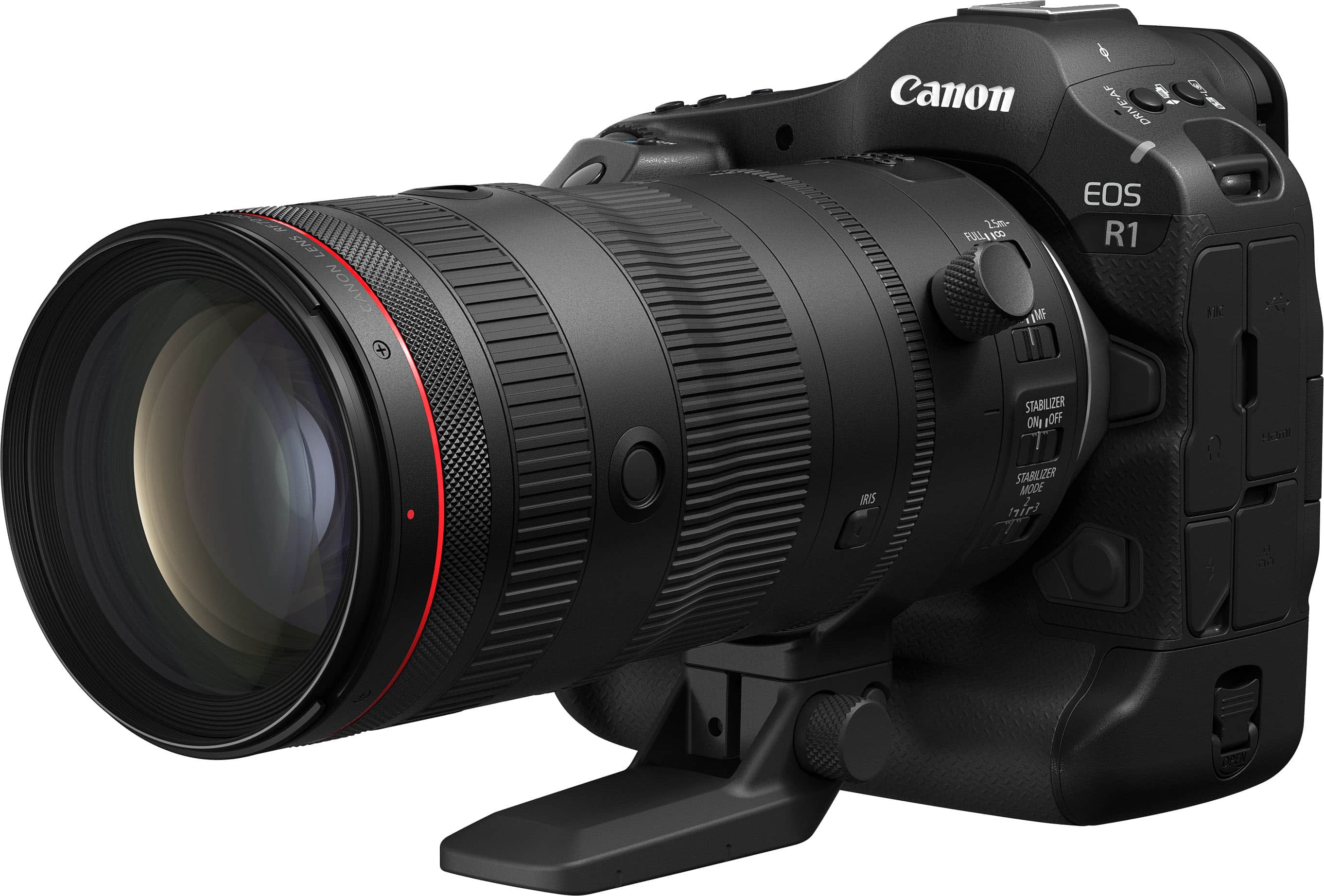 Canon DRIVE-AF DRI C LENS NO CANON + l FULLIAGO col IME EOS R1 I STABILIZER ONI FOFF IRIS STABLIZER MODE 1ir2 OCEN.