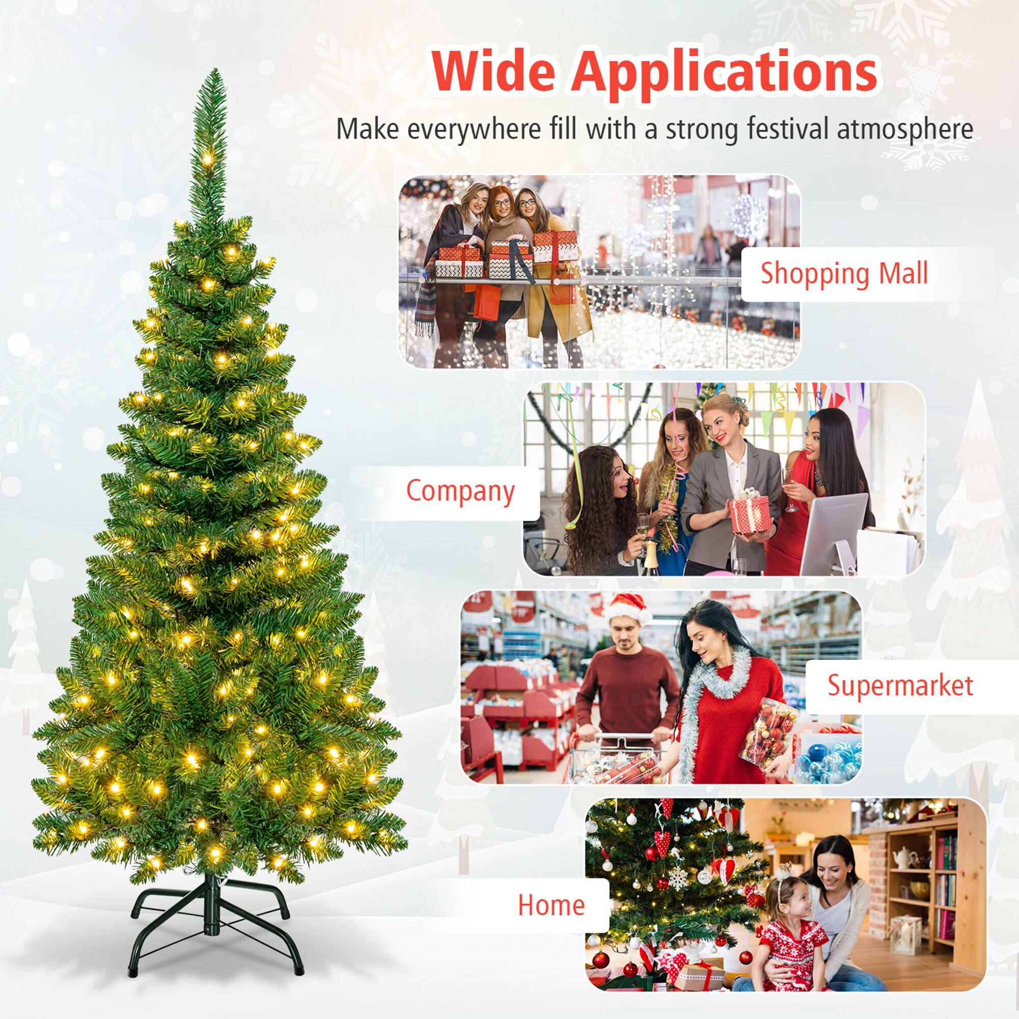 Wide Applications  
Make everywhere fill with a strong festival atmosphere  

Shopping Mall  
Company  
Supermarket  
Home