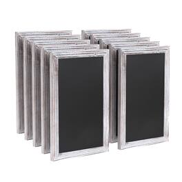 Emma + Oliver - Burke Framed Decorative Wall Hanging Chalkboard with Magnetic Surface for Weddings, Parties, Showers and More - White Wash