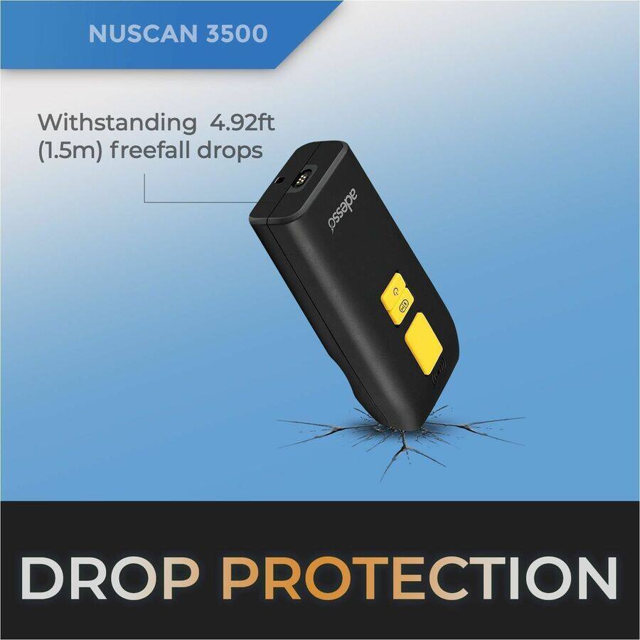 NUSCAN 3500

Withstanding 4.92ft (1.5m) freefall drops

DROP PROTECTION