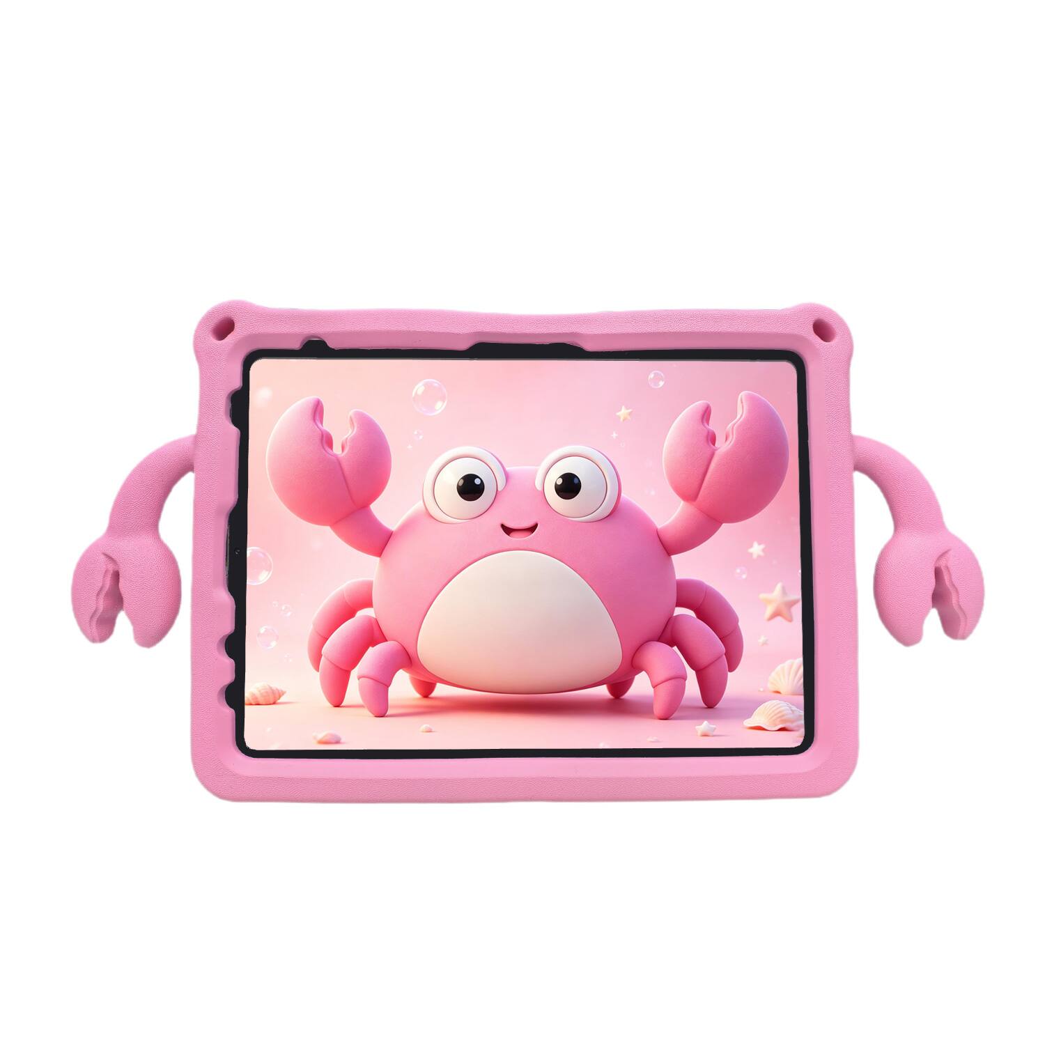 Left. Dteck - Shockproof Cartoon Case for Apple iPad (10th Generation) 10.9" 2022, Soft TPU Protective Cover with Integrated Stand - Pink.