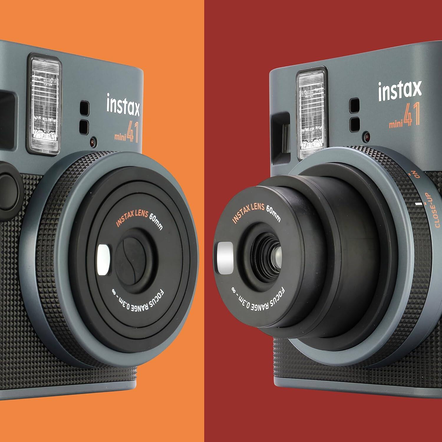 instax mini 41  
instax mini 41  
INSTAX LENS 60mm  
INSTAX LENS 60mm  
ON CLOSE-UP  
0.3m RANGE FOCUS  
0.3m RANGE FOCUS