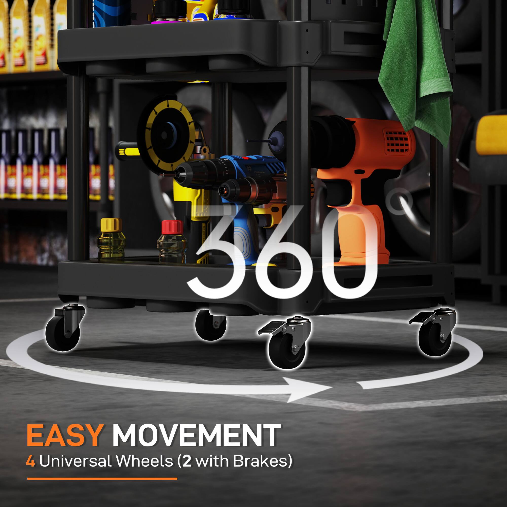 IO 560 EASY MOVEMENT 4 Universal Wheels (2 with Brakes)