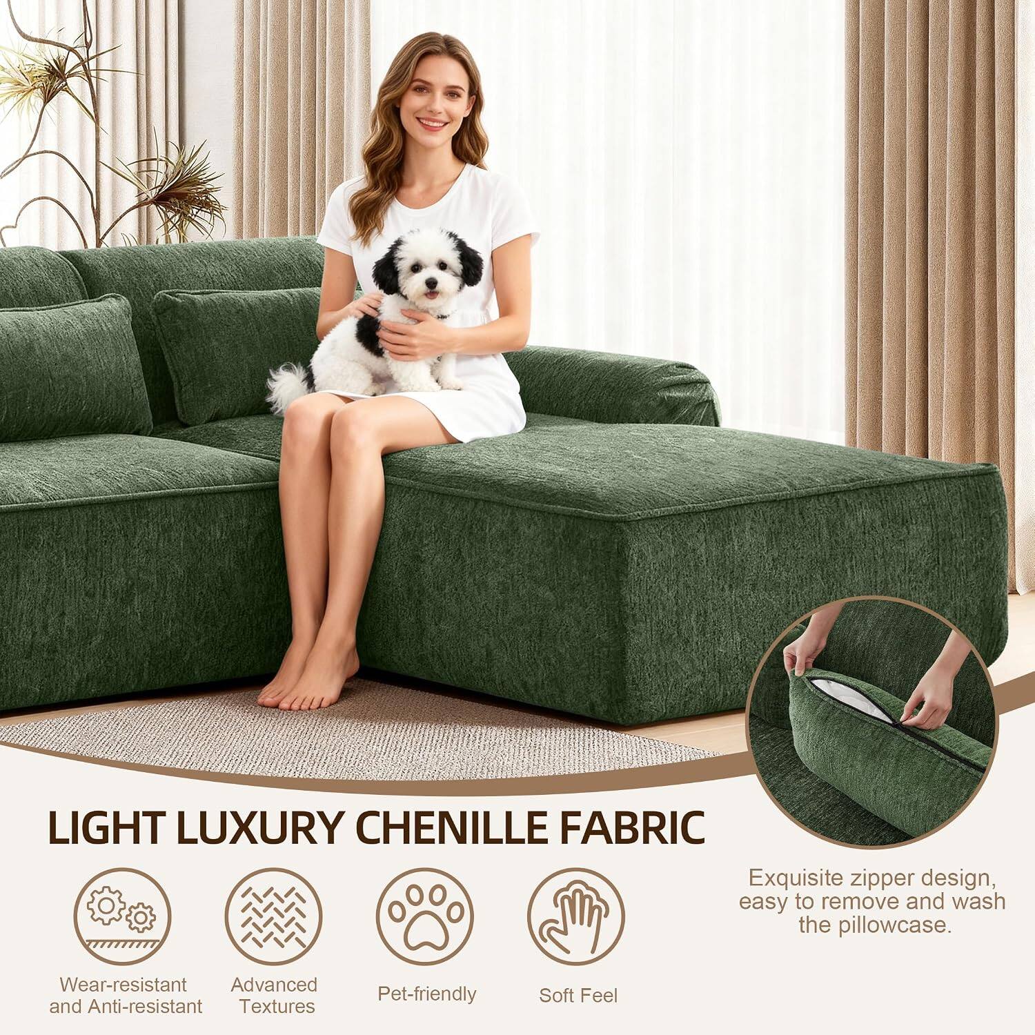 LIGHT LUXURY CHENILLE FABRIC

Exquisite zipper design, easy to remove and wash the pillowcase.

Wear-resistant and Anti-resistant
Advanced Textures
Pet-friendly
Soft Feel