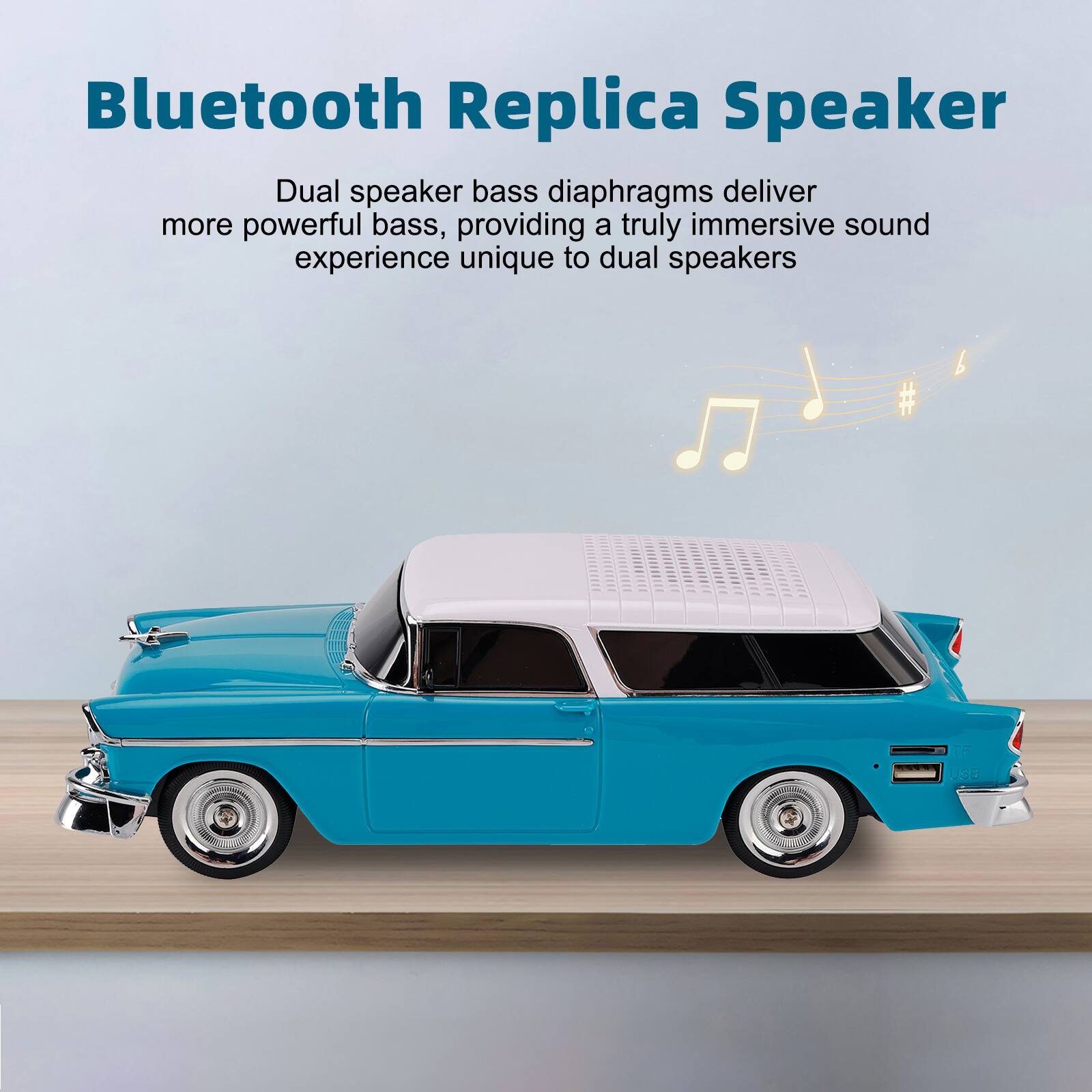 Bluetooth Replica Speaker

Dual speaker bass diaphragms deliver more powerful bass, providing a truly immersive sound experience unique to dual speakers