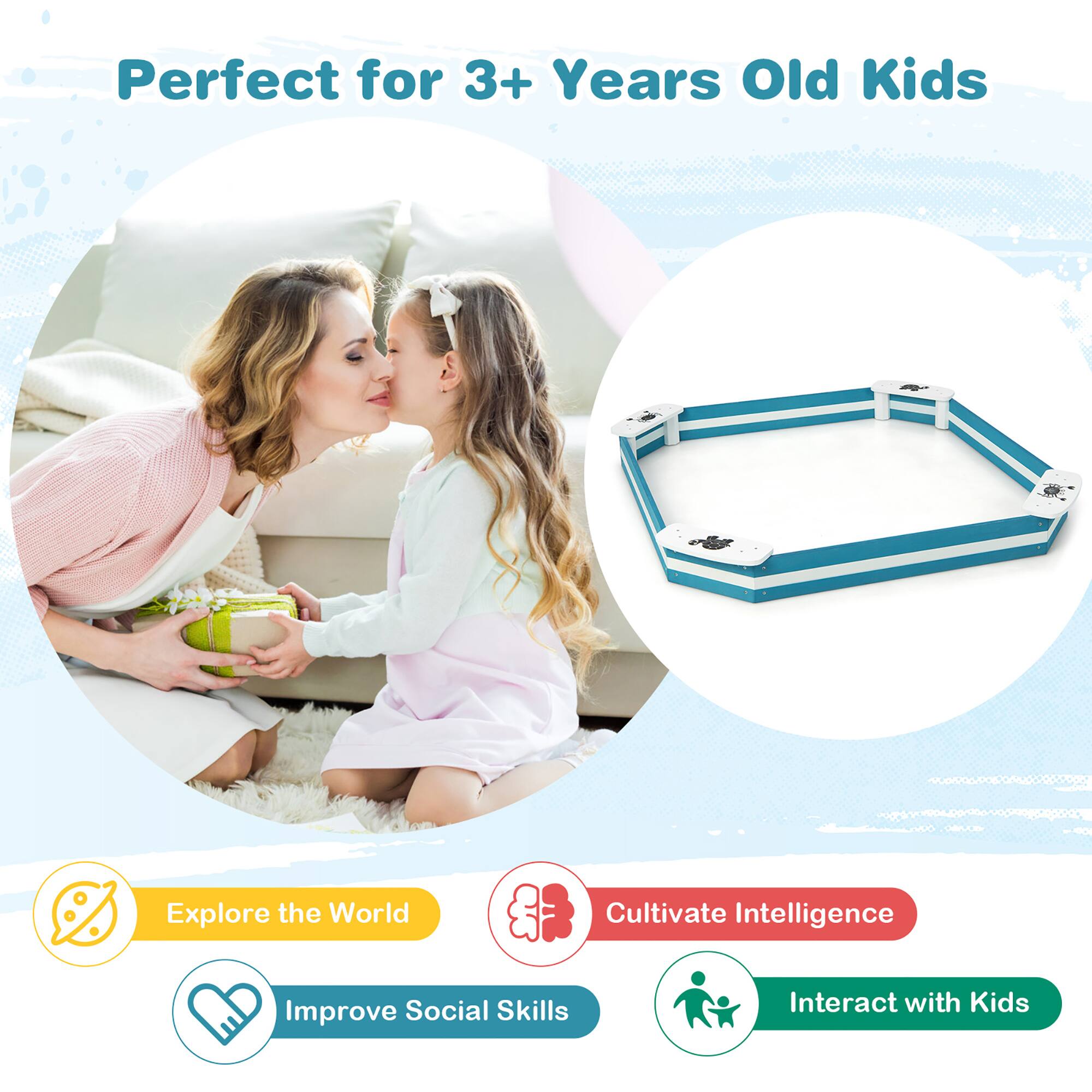 Perfect for 3+ Years Old Kids

- Explore the World
- Cultivate Intelligence
- Improve Social Skills
- Interact with Kids