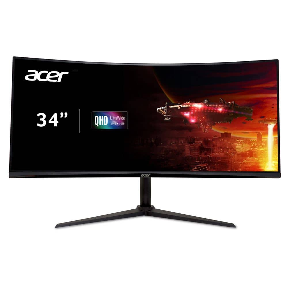 Acer - Refurbished Excellent - Refurbished Nitro XZ342CU 34" LCD Monitor 180Hz WQHD 3440x1440 1ms Response Time 400 Nit Brightness - Black