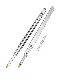 VEVOR - 1 Pair Full Extension Drawer Slides 18 20 22 28 30 32 36 38 40 44 48 52 56 60 in, 500 lbs Load Capacity Locking Drawer - Silver