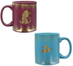 Front. Disney - Disney Aladdin Princess Jasmine 11oz Ceramic Mug Set | 2 Pack - Blue.