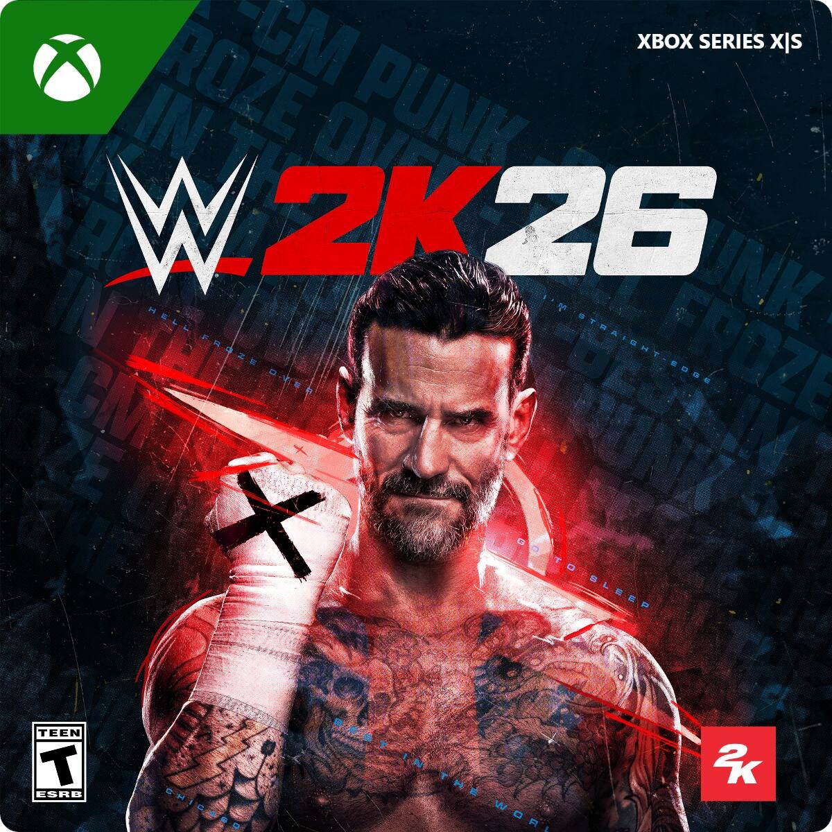 WWE 2K26  
XBOX SERIES X|S  
CM PUNK  
ROZE  
HELL FROZE  
STRAIGHT EDGE  
TEEN  
ESRB  
2K - T (Teen 13+)