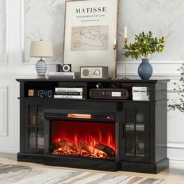 LUCKY ONE - 36 Inch 3-Sided Electric Fireplace with 8 Flame Modes & 1000 Sq Ft Heating - Black